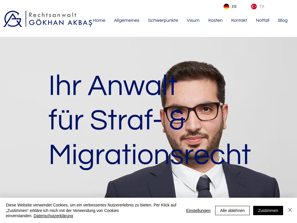 Website von Rechtsanwalt Gökhan Akbaş in Berlin