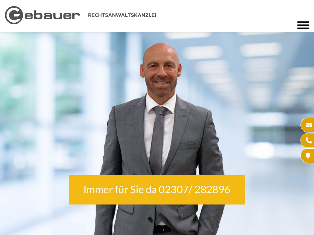 Website von Rechtsanwaltskanzlei Andreas Gebauer in Kamen-Methler