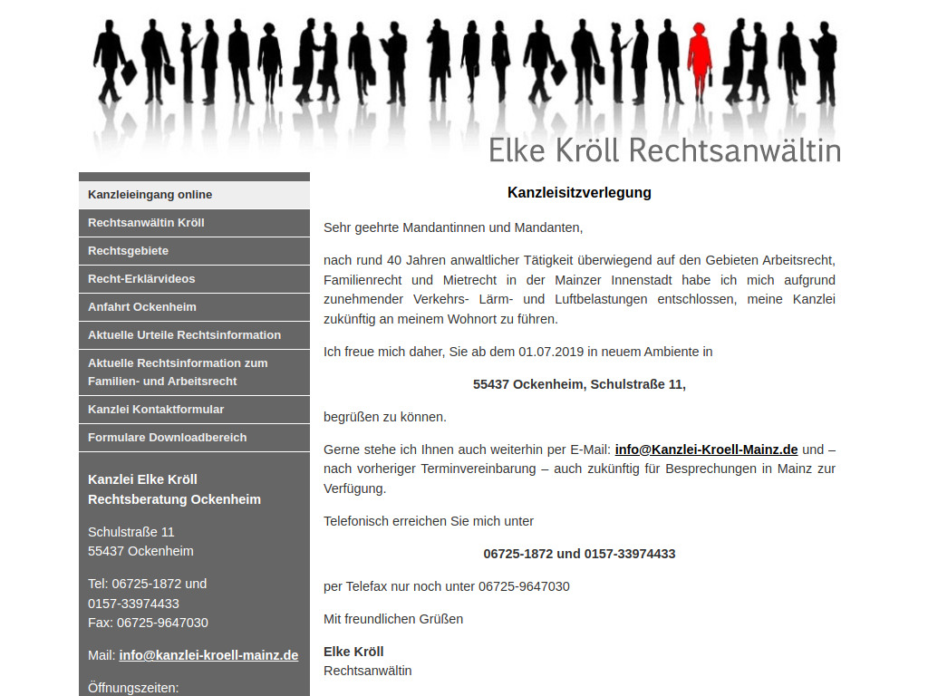 Website von Kanzlei Elke Kröll in Ockenheim