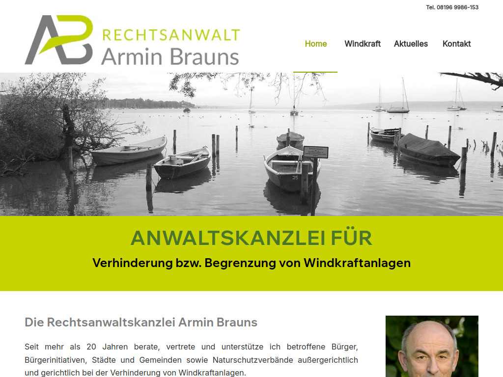 Website von Rechtsanwaltskanzlei Armin Brauns in Obermühlhausen
