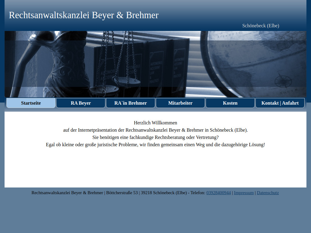 Website von Rechtsanwaltskanzlei Ralf Beyer in Schönebeck (Elbe)