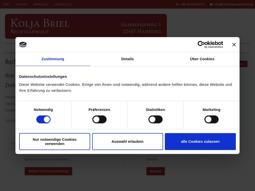 Website von Kolja Briel in Hamburg