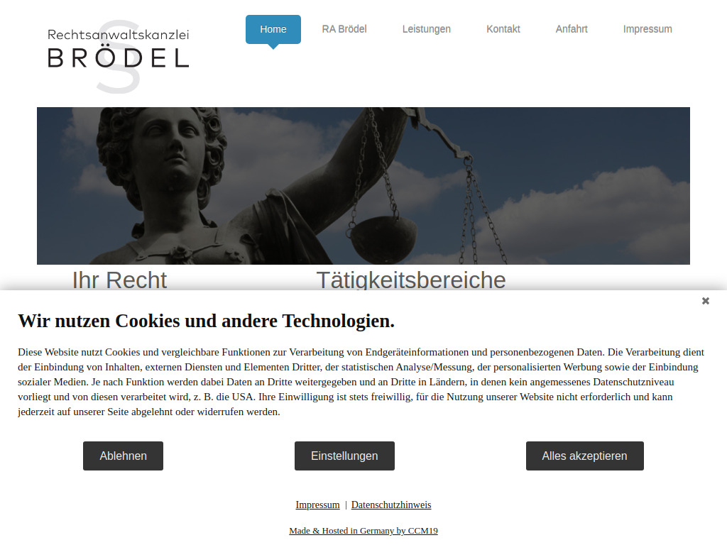 Website von Rechtsanwaltskanzlei Florian Brödel in Zweibrücken