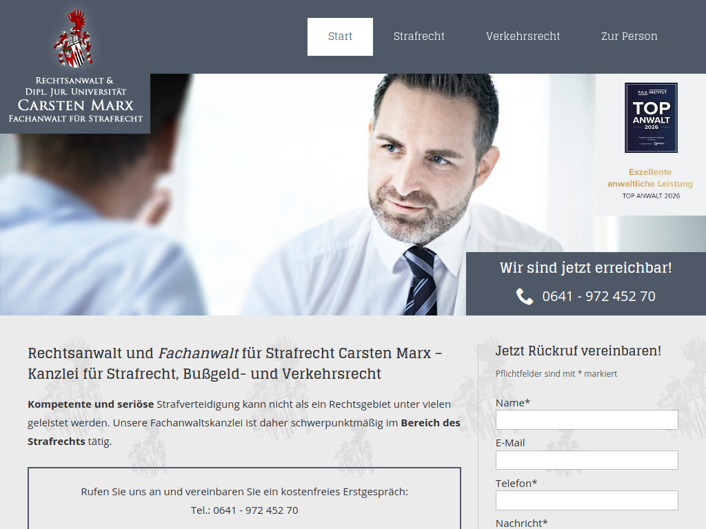 Website von Recht – Marx Carsten in Gießen