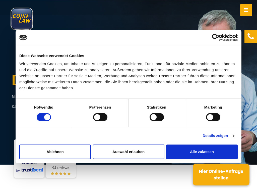Website von Dr. phil. Frank Colin in Erfurt