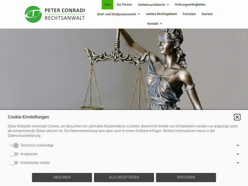 Website von Rechtsanwalt Peter Conradi in Hungen