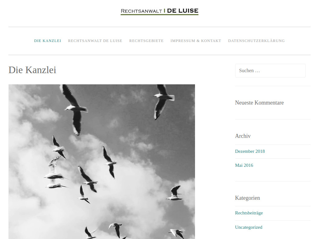 Website von Rechtsanwaltskanzlei für Immobilienrecht und Nachbarrecht Marco De Luise in Kaufungen