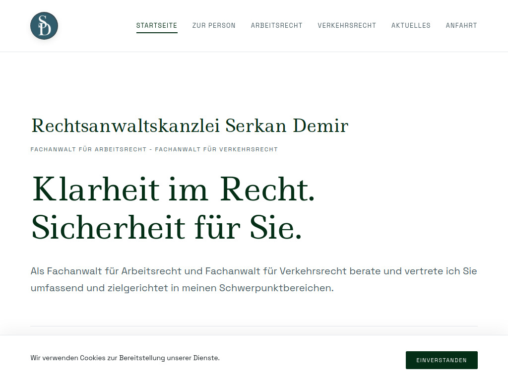 Website von Rechtsanwalt Serkan Demir in Offenbach am Main