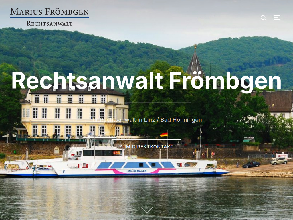 Website von Rechtsanwalt Marius Frömbgen in Linz am Rhein
