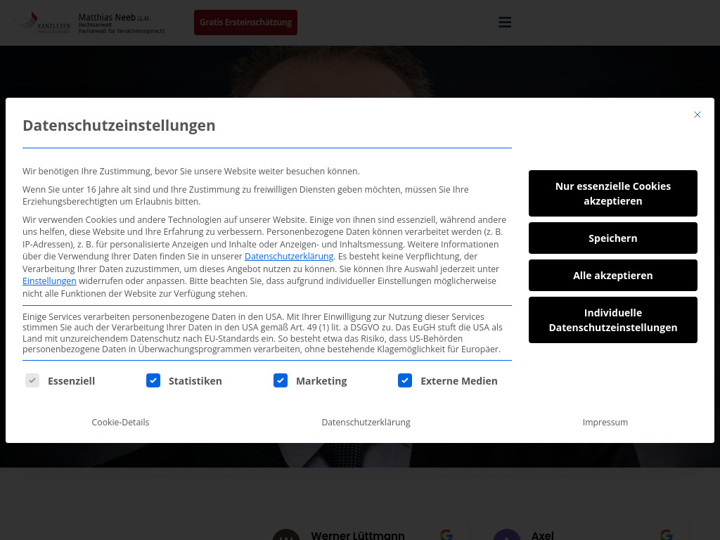 Website von Rechtsanwalt Matthias Neeb in Münster