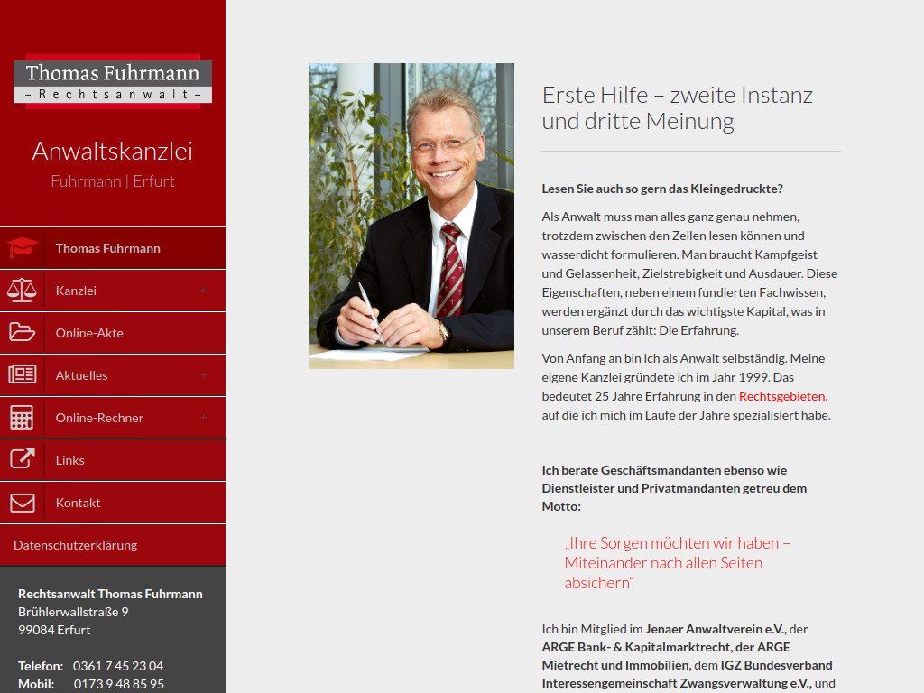 Website von Thomas Fuhrmann in Erfurt