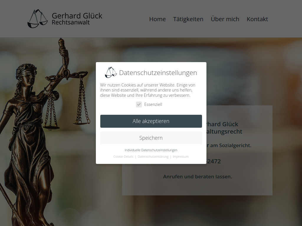 Website von Rechtsanwalt Gerhard Glück in Freising