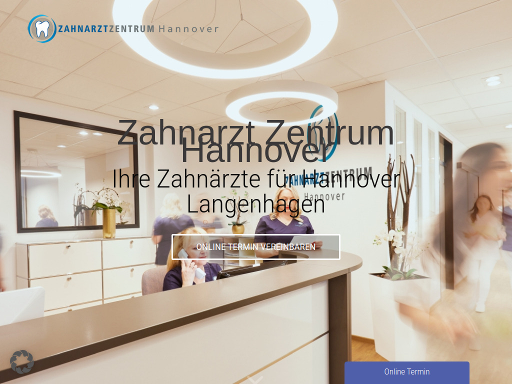 Website von Zahnarzt Zentrum Hannover ZZH in Langenhagen