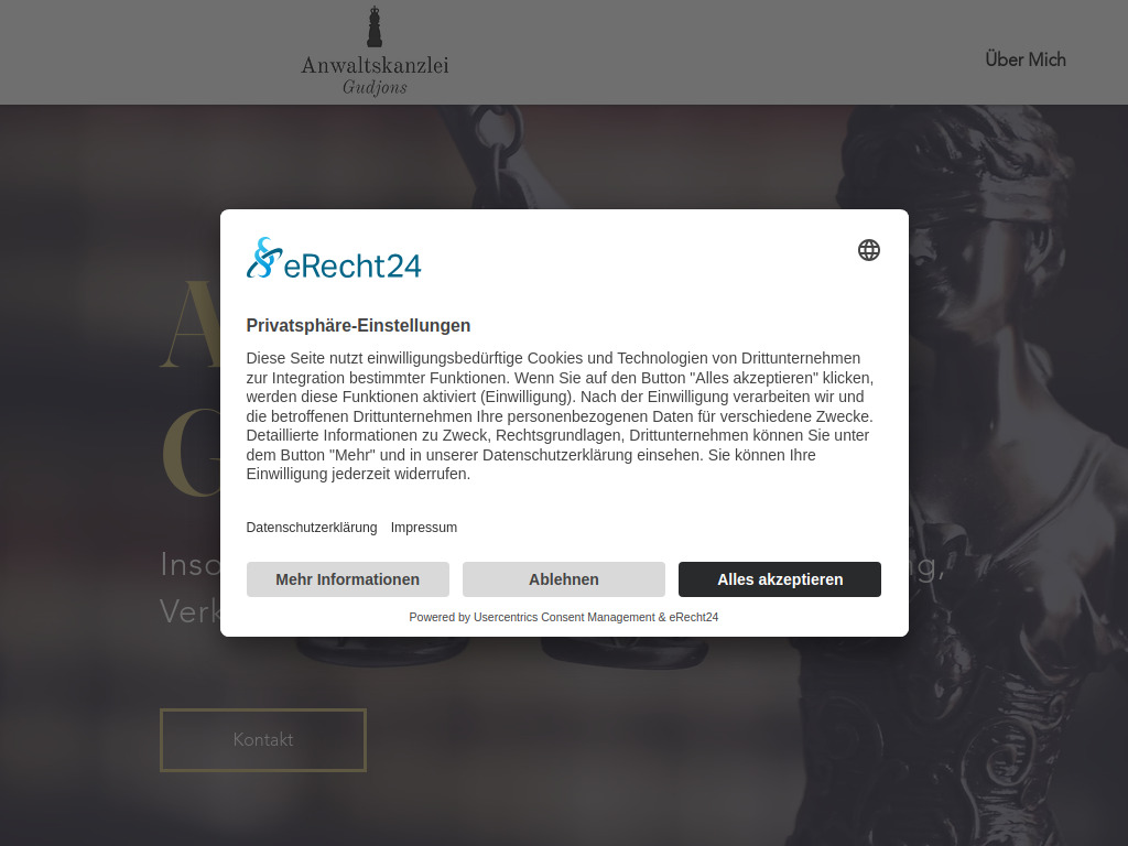 Website von Anwaltskanzlei Gudjons in Gehrden