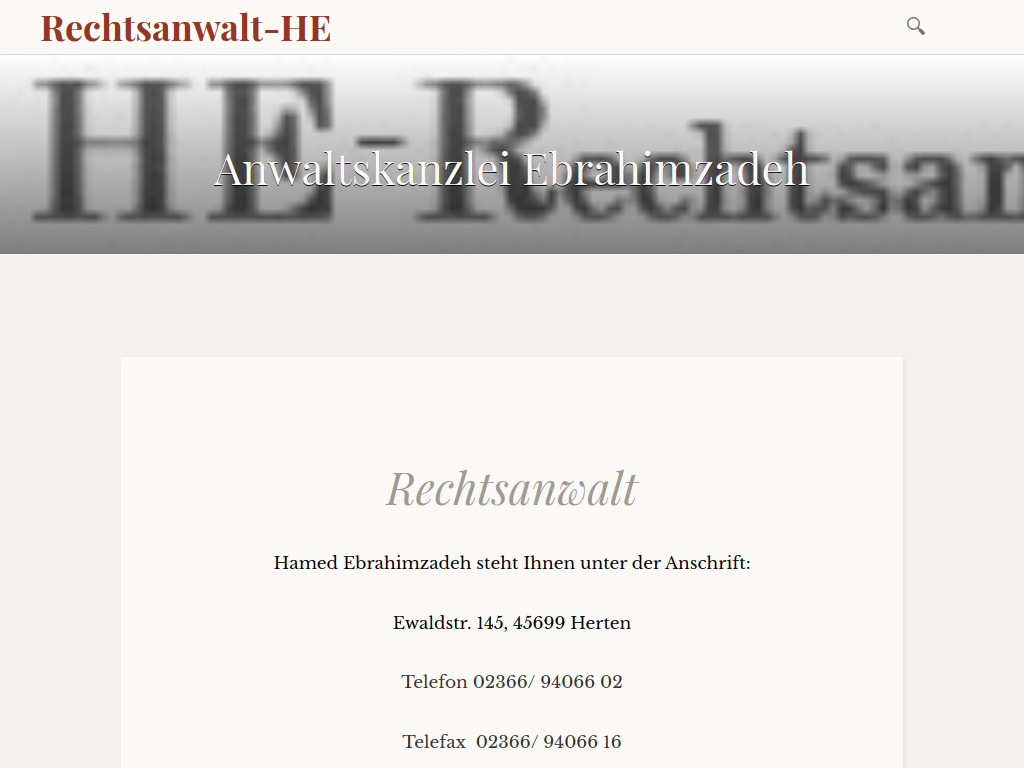Website von Kanzlei Ebrahimzadeh in Herten