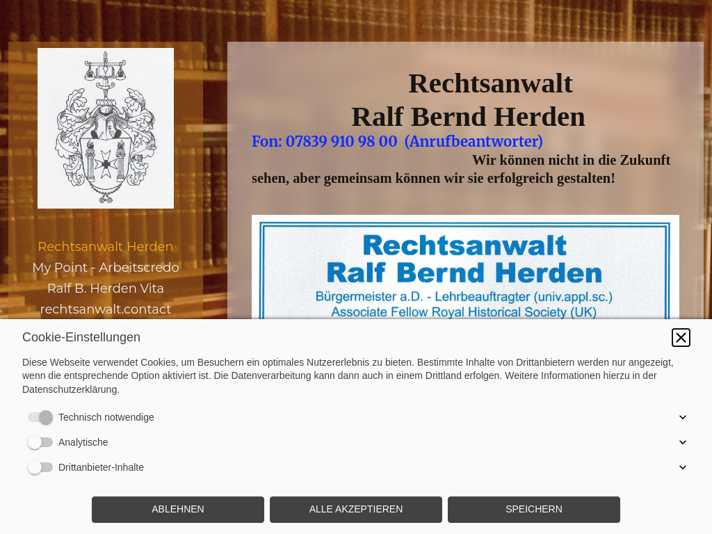 Website von Rechtsanwalt Ralf Bernd Herden