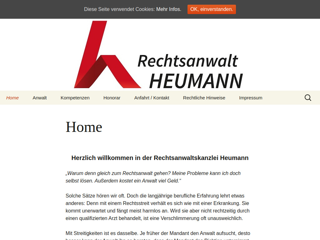 Website von Rechtsanwalt Heumann in Augsburg