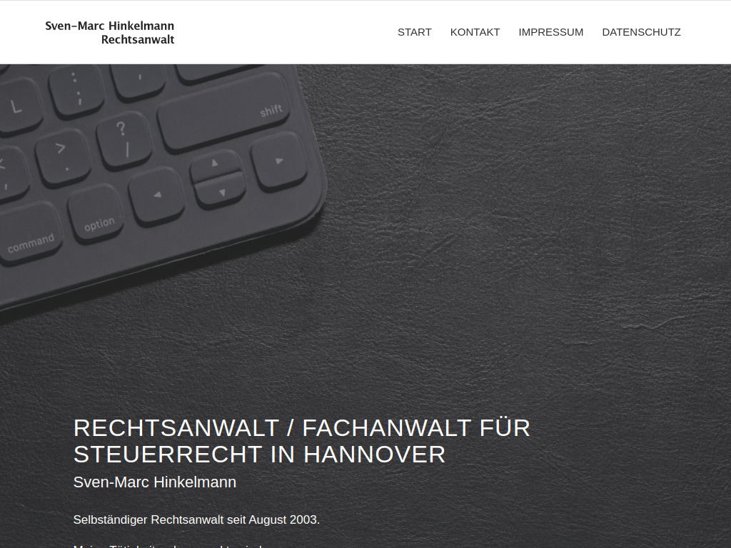 Website von Rechtsanwalt Sven-Marc Hinkelmann in Hannover