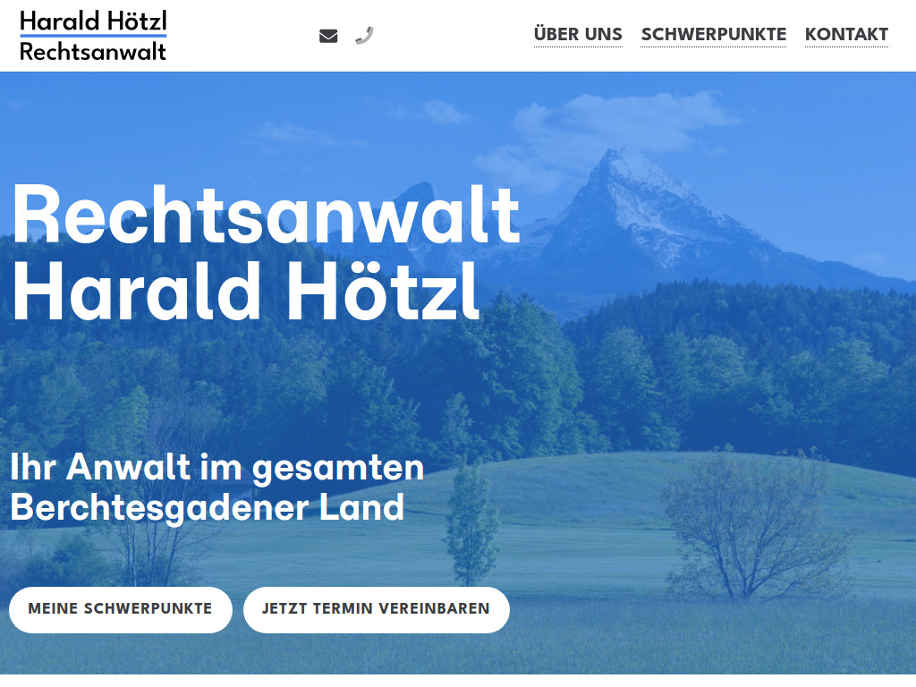Website von Rechtsanwalt Harald Hötzl in Ainring