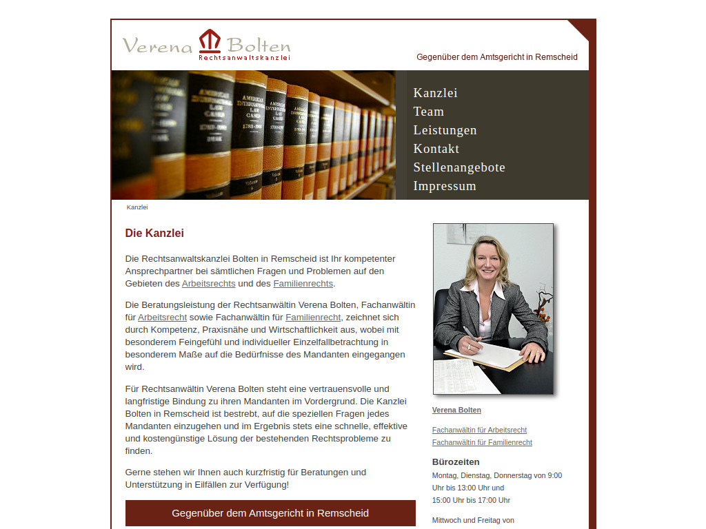 Website von Anwaltskanzlei Bolten in Remscheid