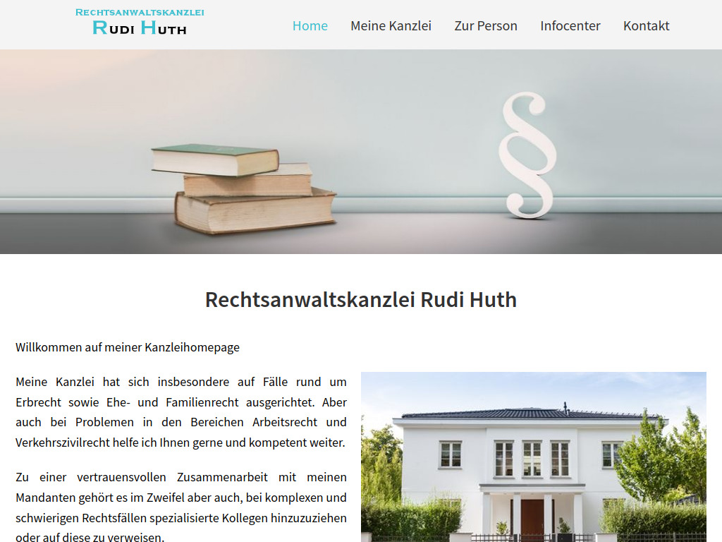 Website von Rechtsanwaltskanzlei Rudi Huth in Bernburg (Saale)