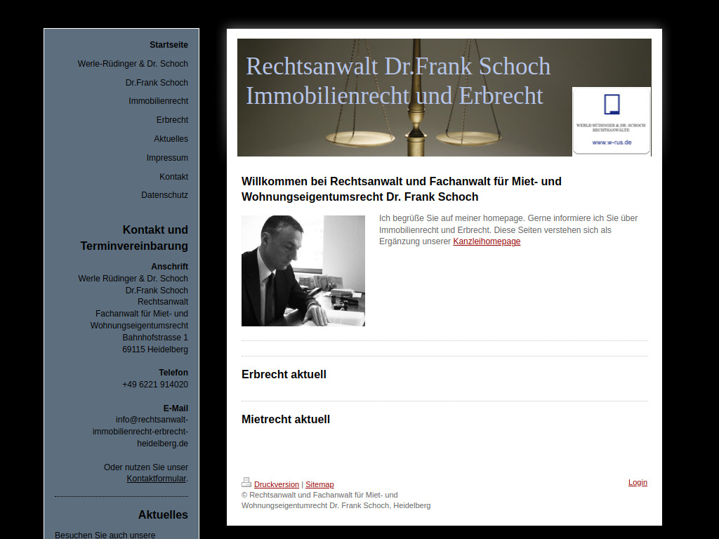 Website von Werle Rüdinger & Dr. Schoch in Heidelberg