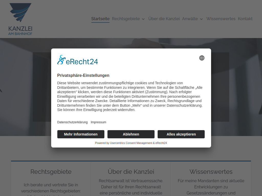 Website von Kanzlei am Bahnhof Offenburg in Offenburg