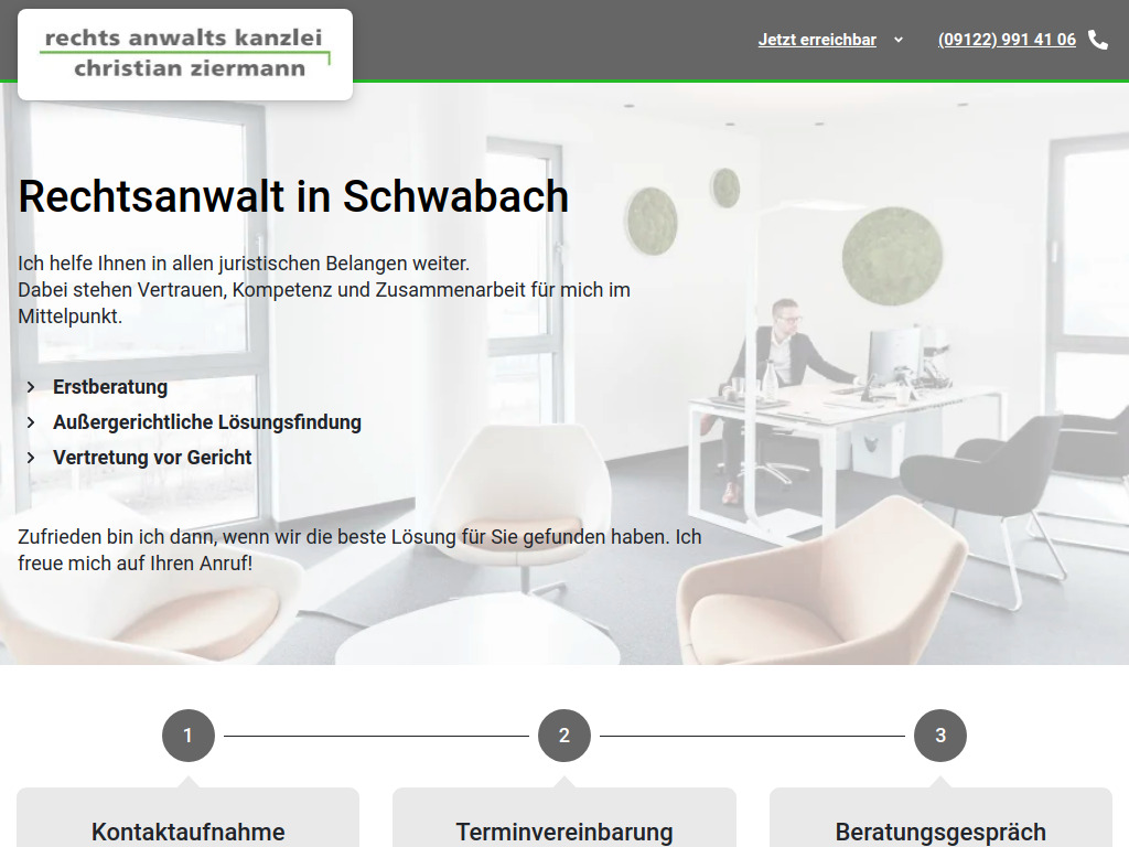 Website von Rechtsanwaltskanzlei Christian Ziermann