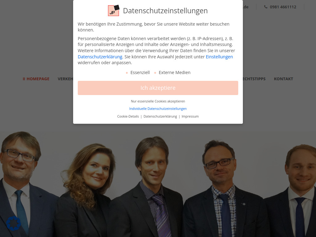 Website von Anwaltskanzlei Promm in Ansbach