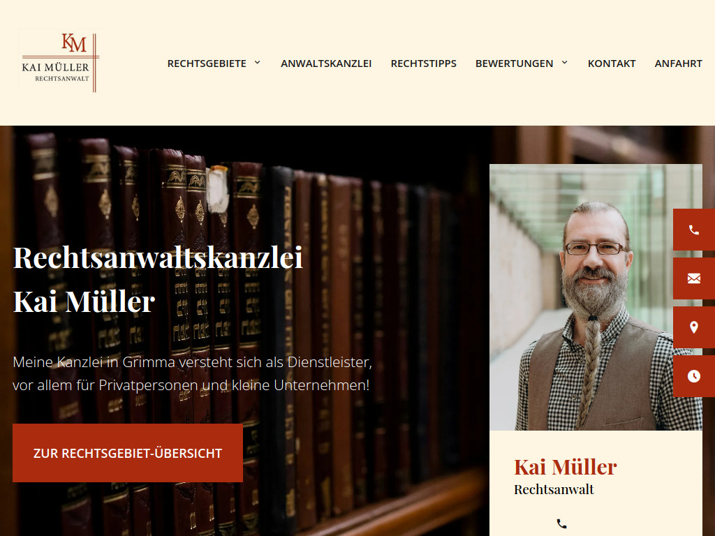 Website von Rechtsanwalt Kai Müller in Grimma
