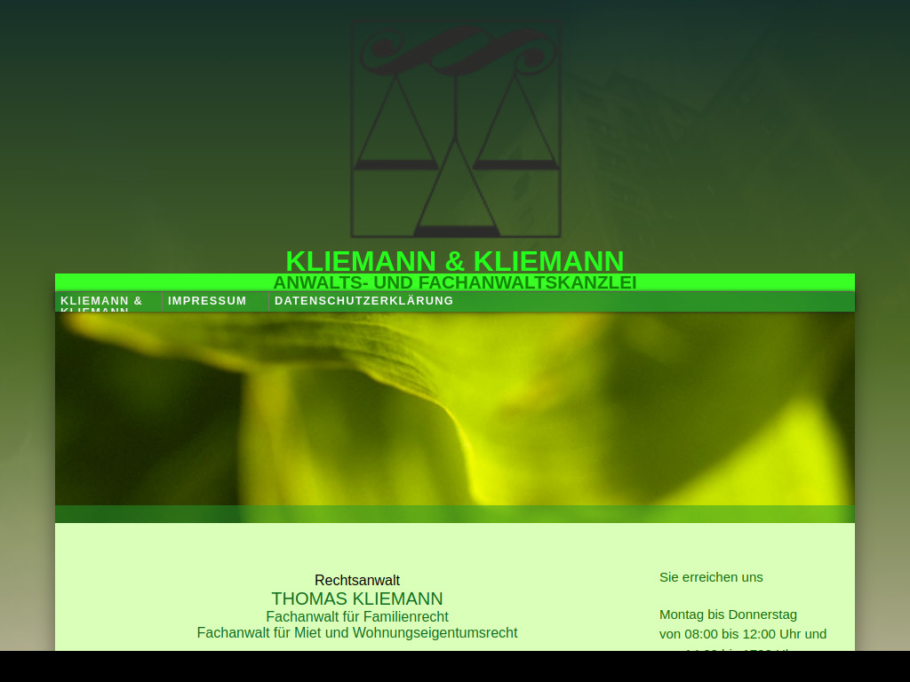 Website von Kliemann & Kliemann in Bamberg