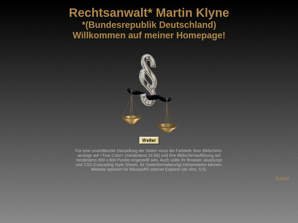 Website von Rechtsanwalt Martin Klyne in Heidenrod