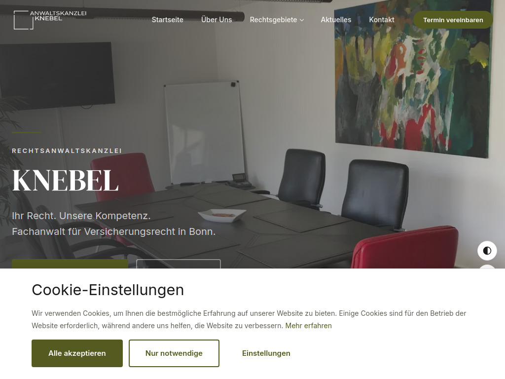 Website von Anwaltskanzlei Knebel in Bonn