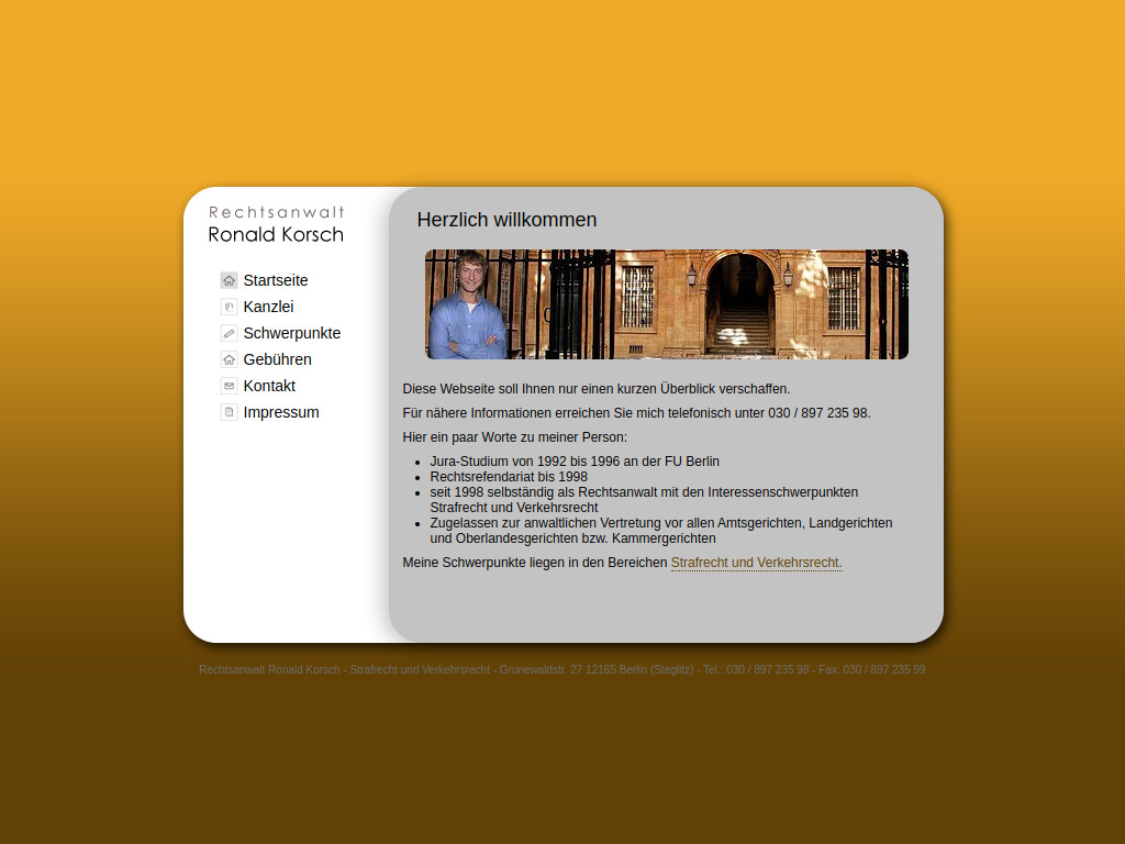 Website von Rechtsanwalt Ronald Korsch in Berlin