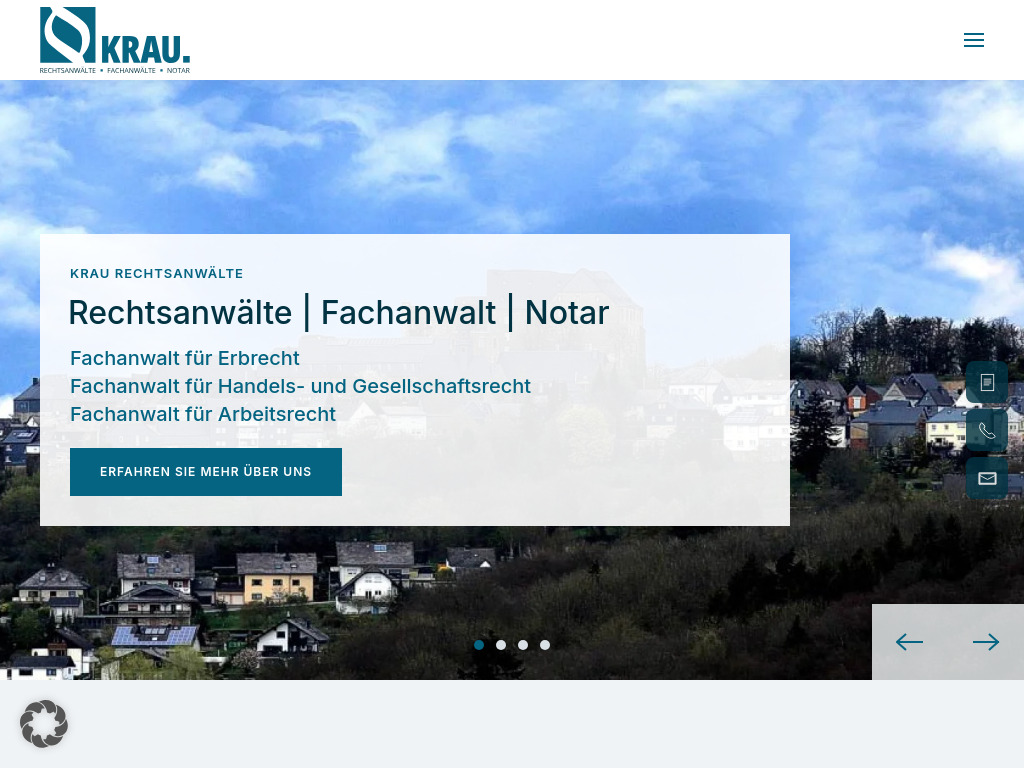 Website von Krau Rechtsanwälte in Hohenahr