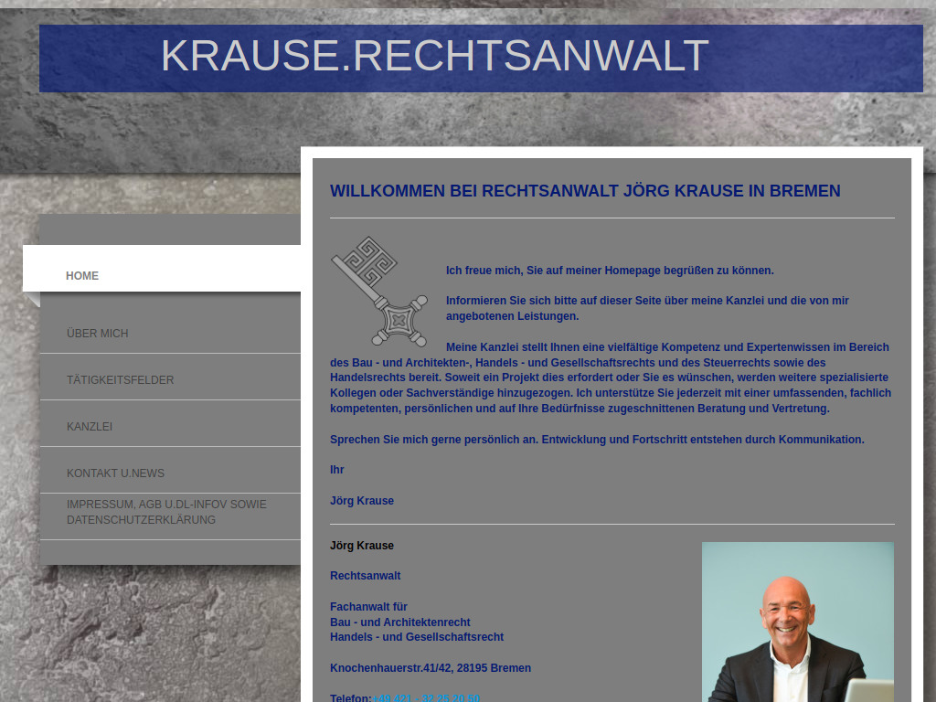 Website von Rechtsanwalt Jörg Krause in Bremen