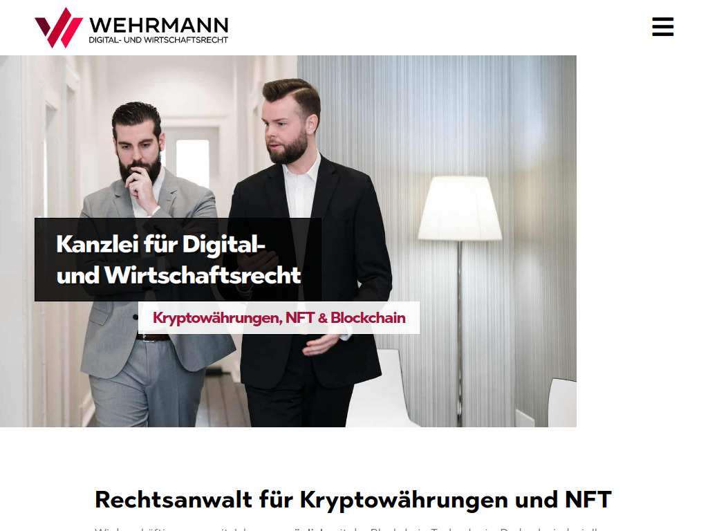Website von WEHRMANN Rechtsanwaltsgesellschaft mbH in Hannover