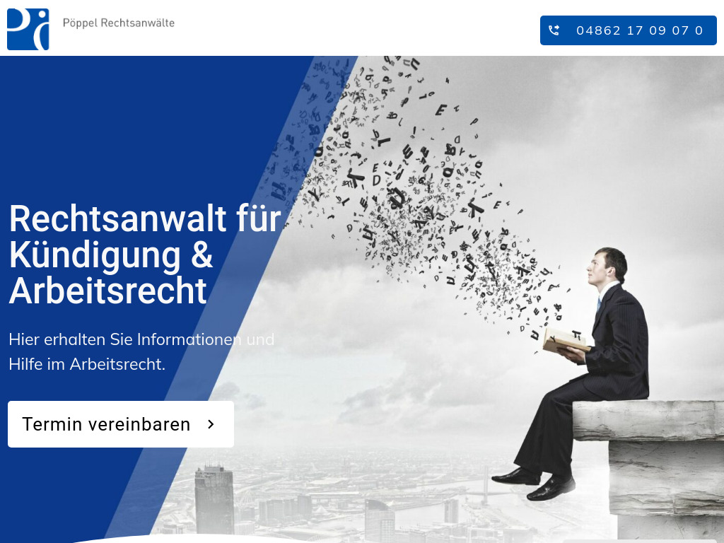 Website von Pöppel Rechtsanwälte in Garding