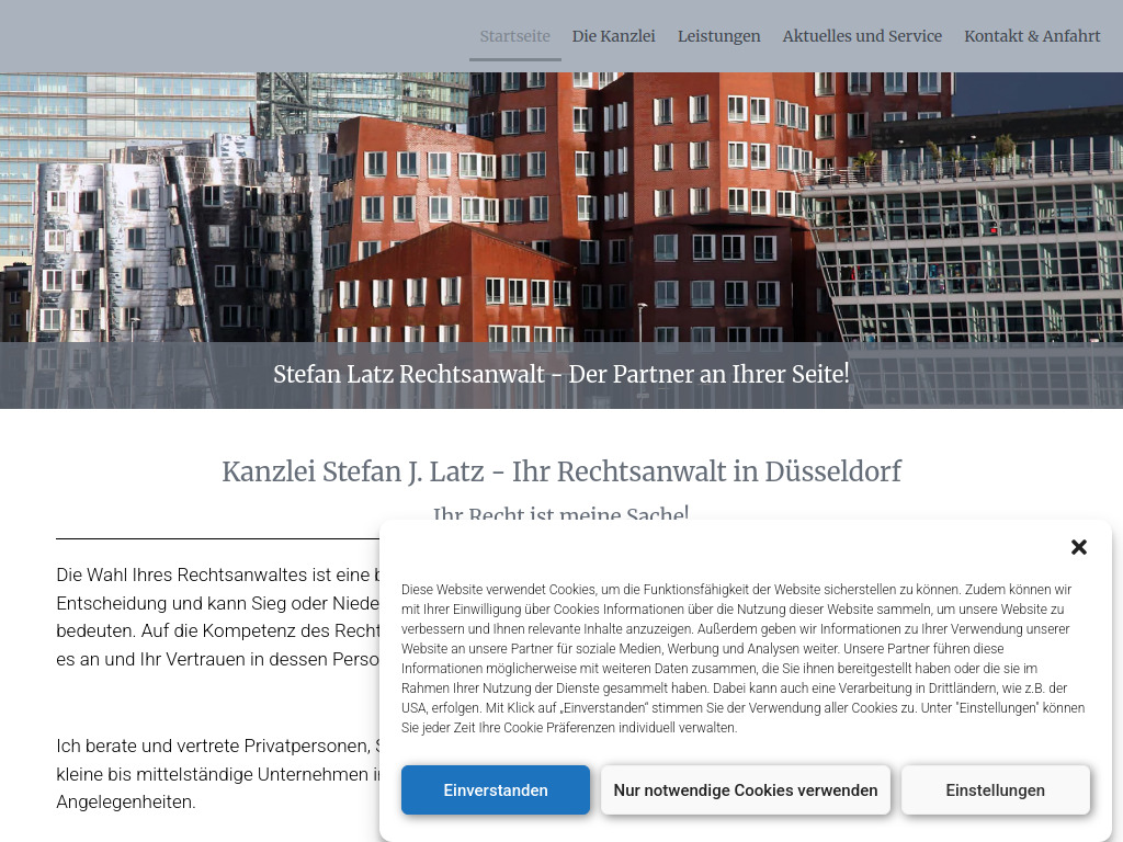 Website von Stefan Latz Rechtsanwalt in Düsseldorf