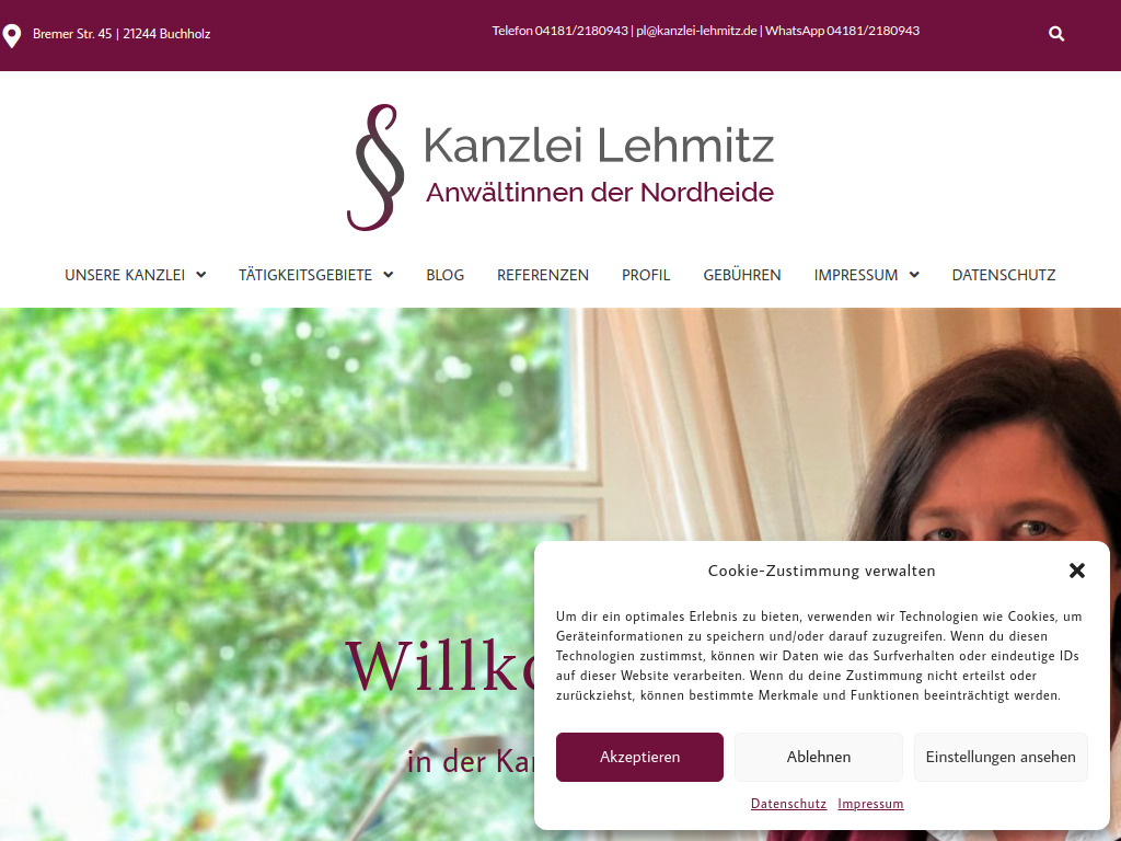 Website von Kanzlei Lehmitz in Buchholz