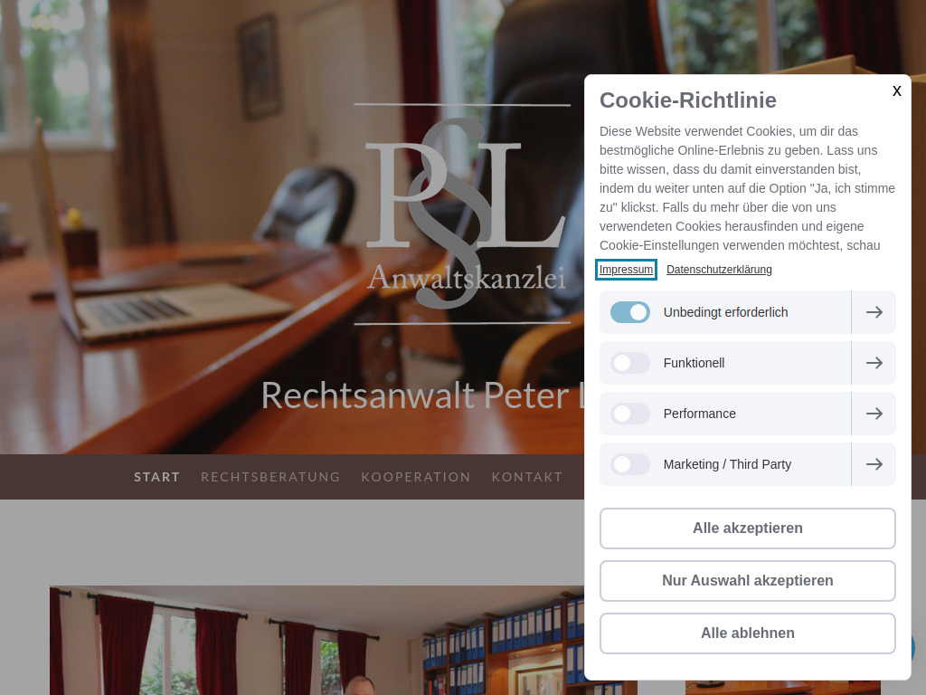 Website von Rechtsanwalt Peter Lippitz in Berlin