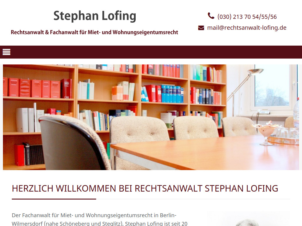 Website von Stephan Lofing in Berlin