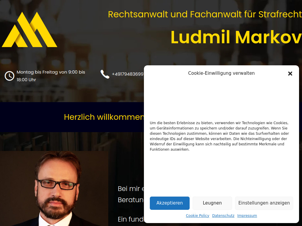 Website von Rechtsanwalt Ludmil Markov in Berlin
