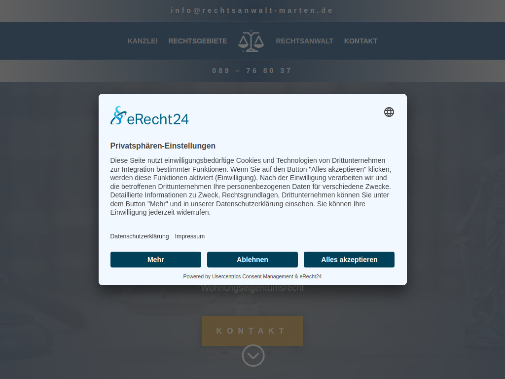 Website von Rechtsanwalt Jörg Marten in München