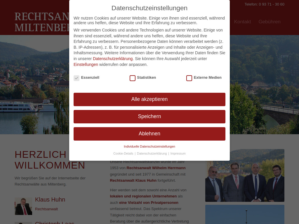 Website von Huhn & Kollegen in Miltenberg