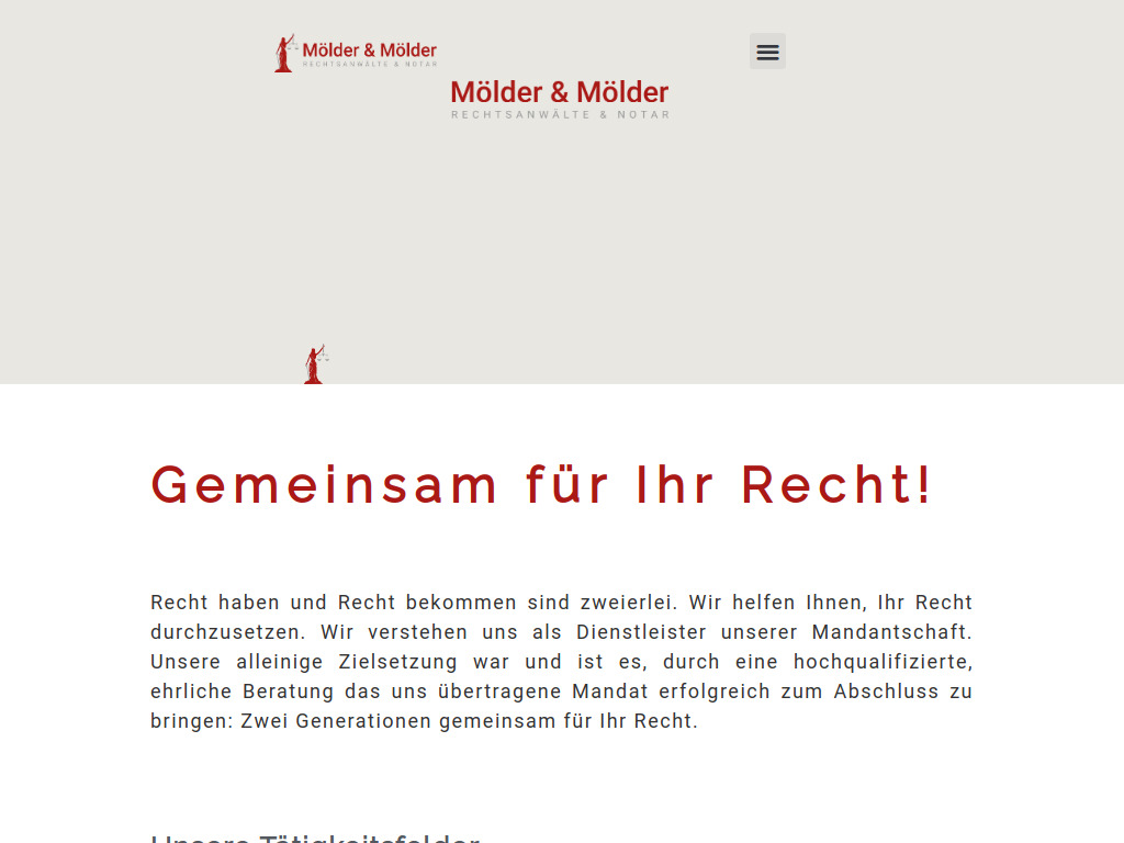 Website von Rechtsanwälte Mölder in Nordhorn