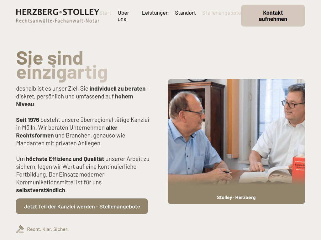 Website von Hans-Hinrich Stolley, Rechtsanwalt und Notar a.D., Thies Herzberg, Rechtsanwalt und Notar in GbR in Mölln