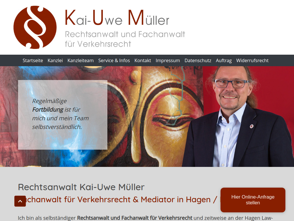 Website von Rechtsanwalt Kai-Uwe Müller in Hagen