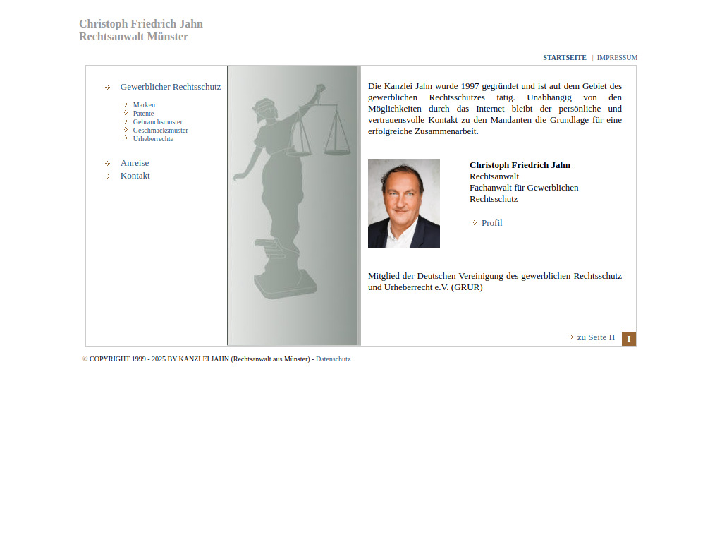 Website von Kanzlei Jahn in Münster