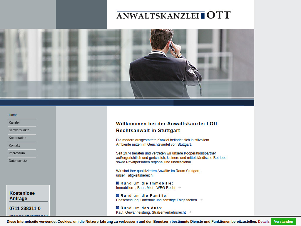 Website von Anwaltskanzlei Ott in Stuttgart